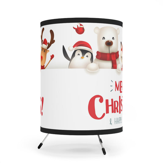 Tripod Lamp, Holiday Tripod Lamp, Christmas Lamp, Festive Decor, High-Res Printed Shade, US"_CA Plug Lamp