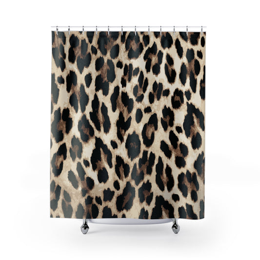 Leopard Print Shower Curtain | Animal Print Bathroom Decor