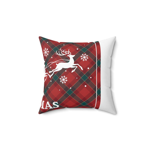 Reindeer Square Pillow, Holiday Decor, Chair Pillow, Home Decor, Festive Decor