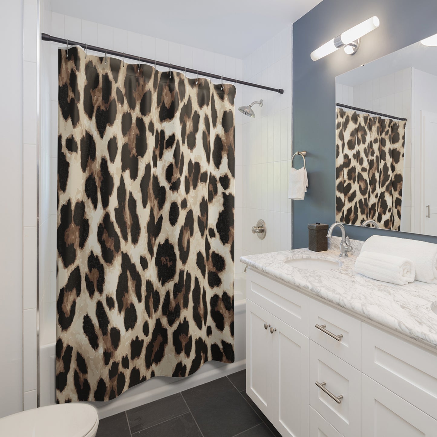 Leopard Print Shower Curtain | Animal Print Bathroom Decor