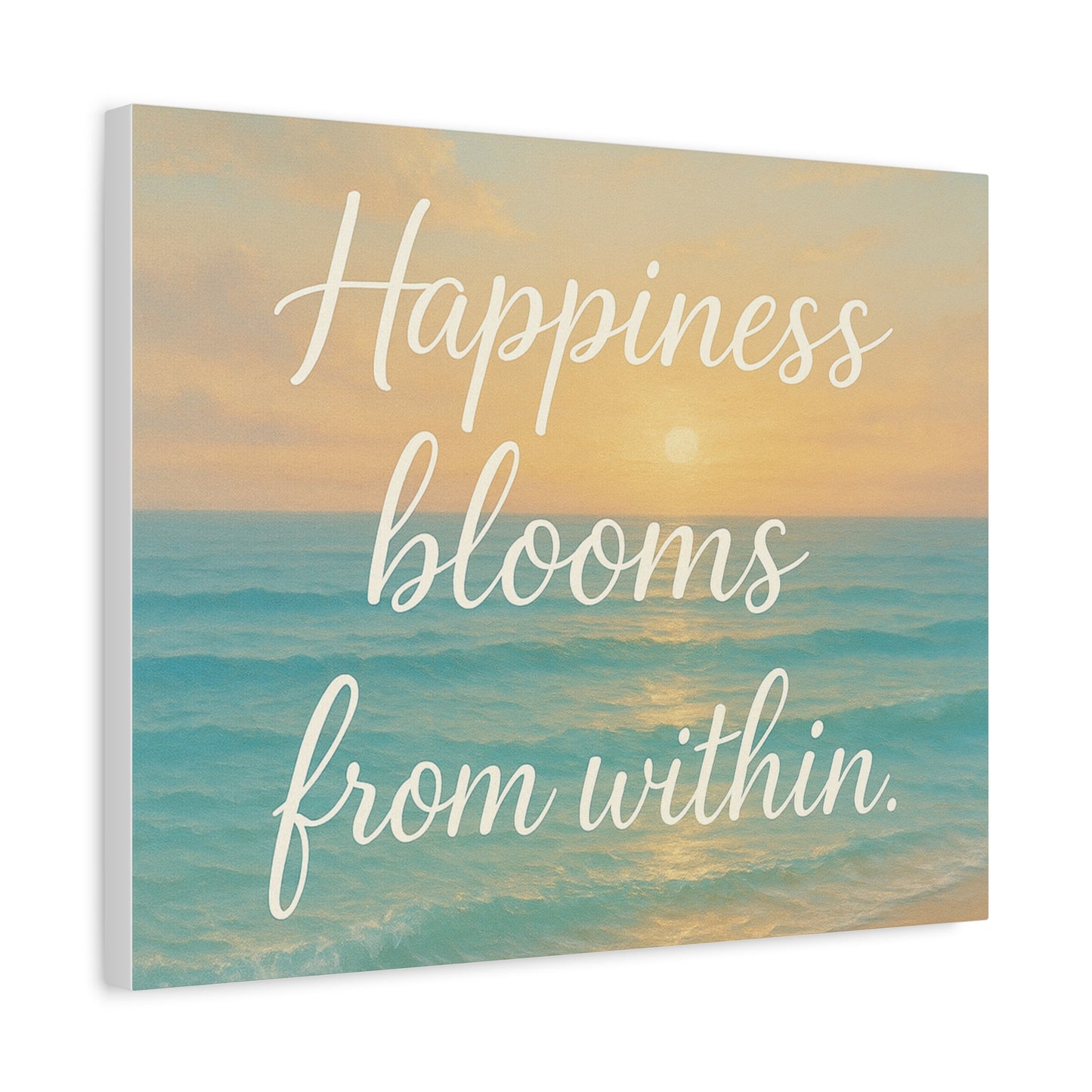 Canvas Wall Art — "Happiness Blooms From Within" Beach Sunset, Wall Art, Home Decor
