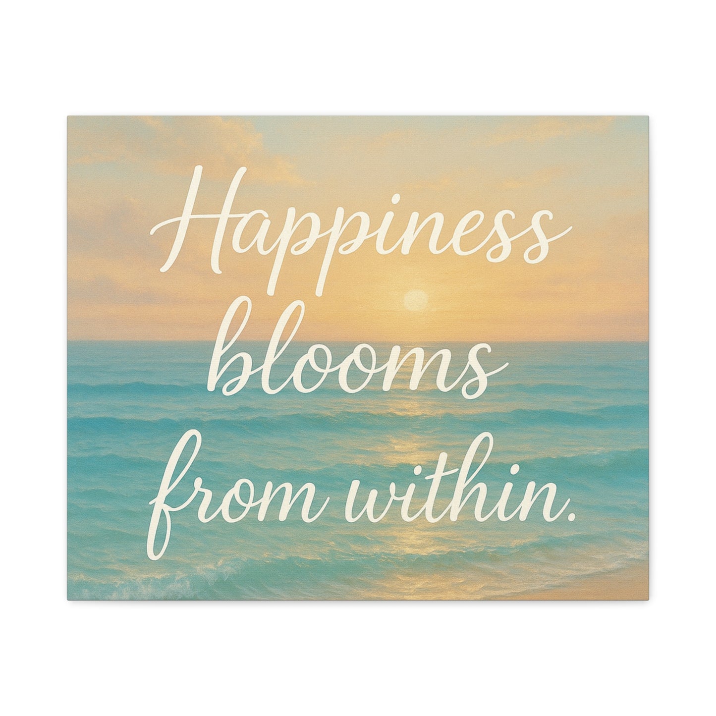 Canvas Wall Art — "Happiness Blooms From Within" Beach Sunset, Wall Art, Home Decor