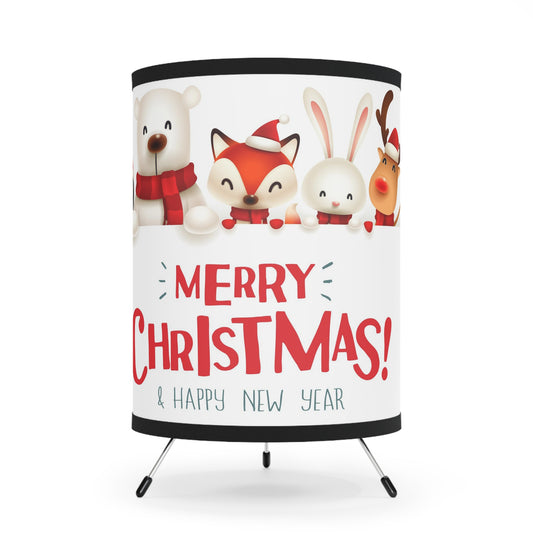 Tripod Lamp, Holiday Tripod Lamp, Christmas Lamp, Festive Decor, High-Res Printed Shade, US"_CA Plug Lamp