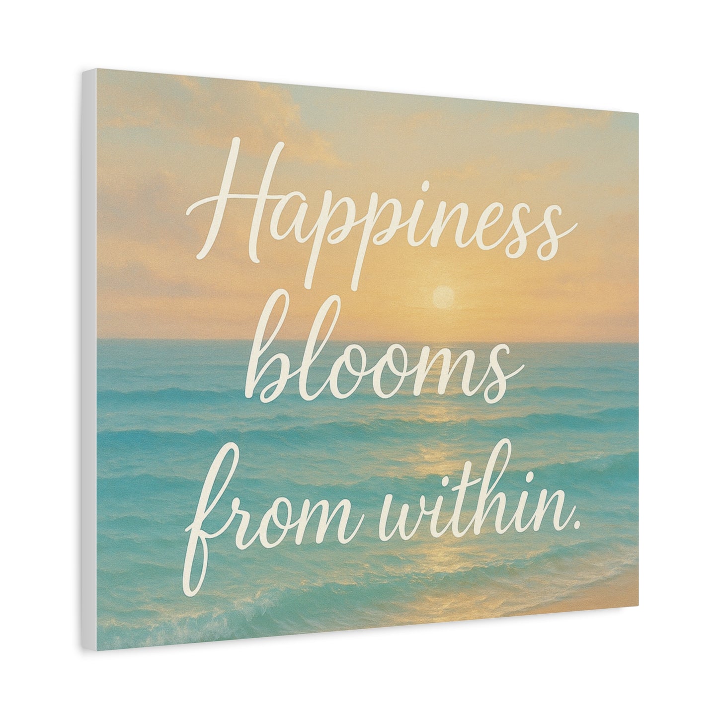 Canvas Wall Art — "Happiness Blooms From Within" Beach Sunset, Wall Art, Home Decor