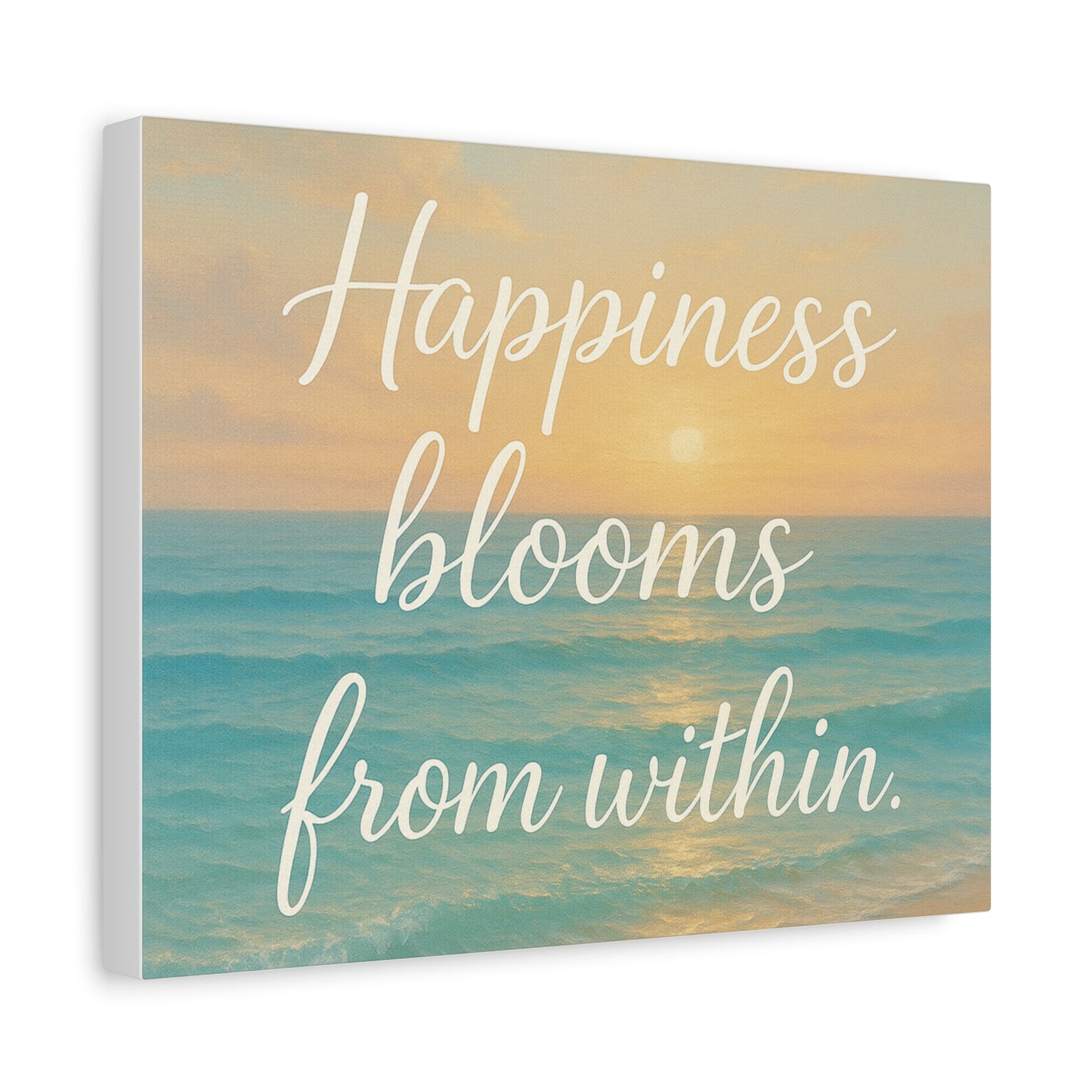 Canvas Wall Art — "Happiness Blooms From Within" Beach Sunset, Wall Art, Home Decor