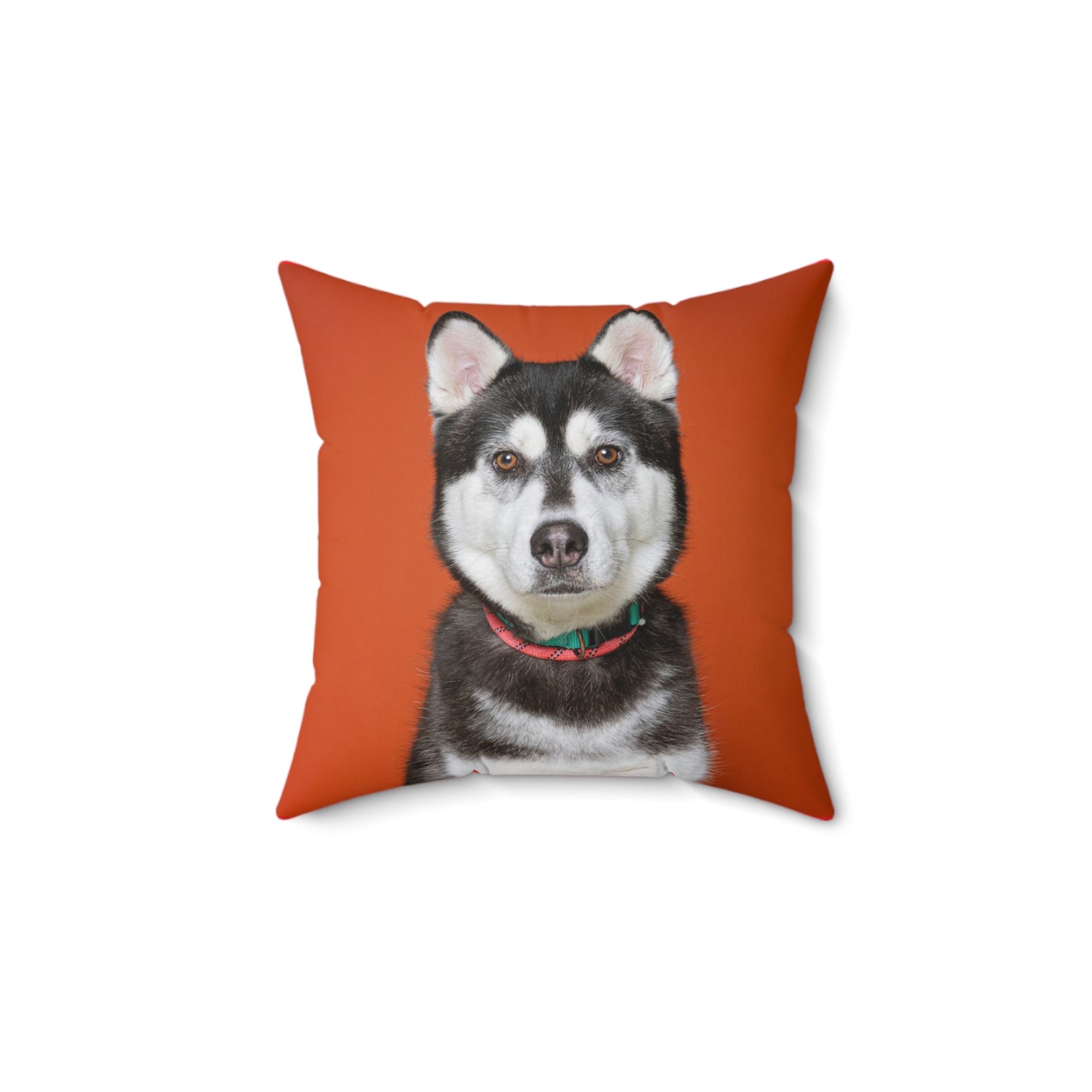 Husky Portrait Throw Pillow, Spun Polyester Square Pillow,  Festive Holiday Home Decor, Chair Accessories, Xmas Decorations,Year Round Decor
