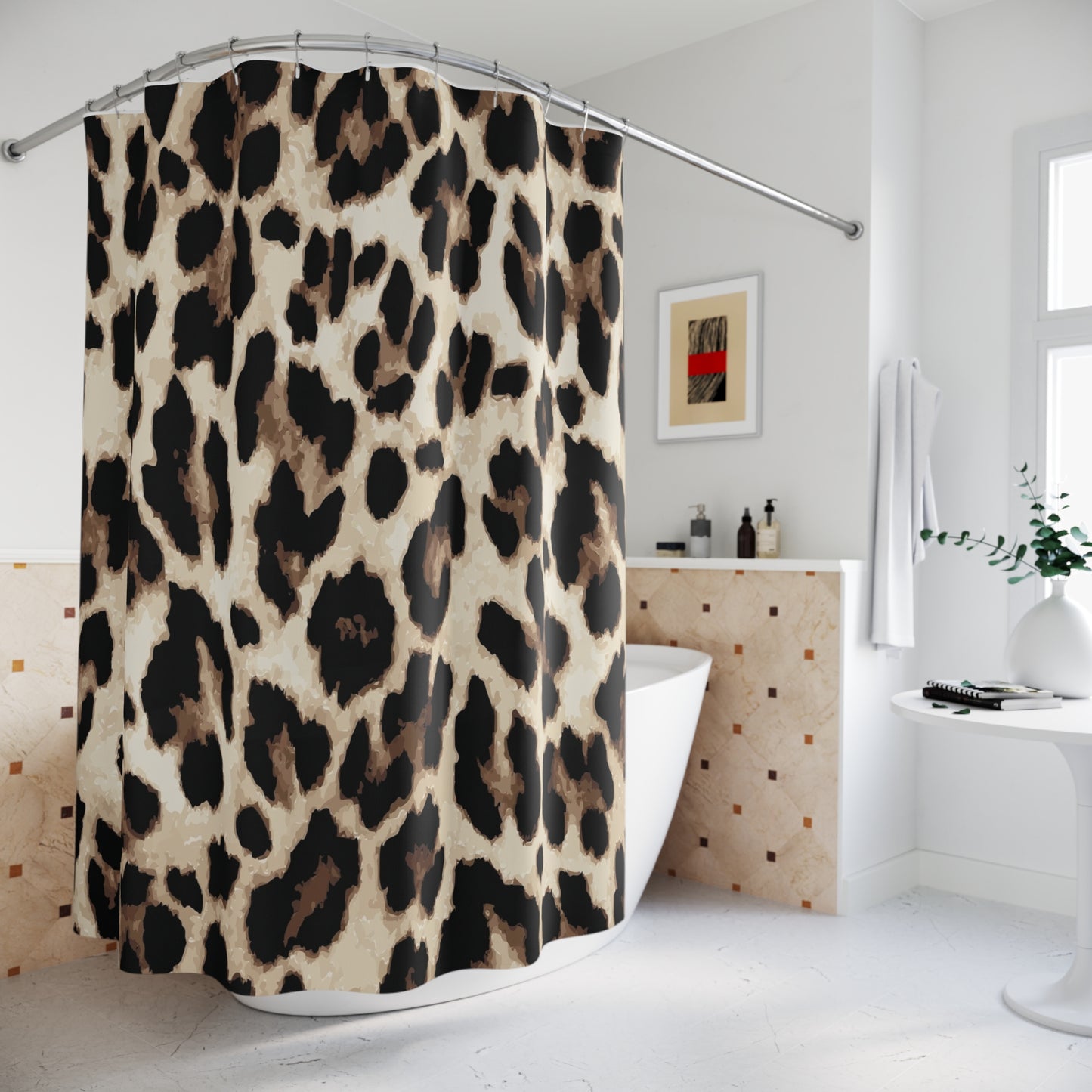 Leopard Print Shower Curtain | Animal Print Bathroom Decor