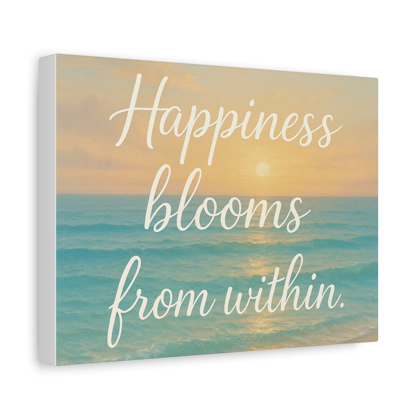 Canvas Wall Art — "Happiness Blooms From Within" Beach Sunset, Wall Art, Home Decor