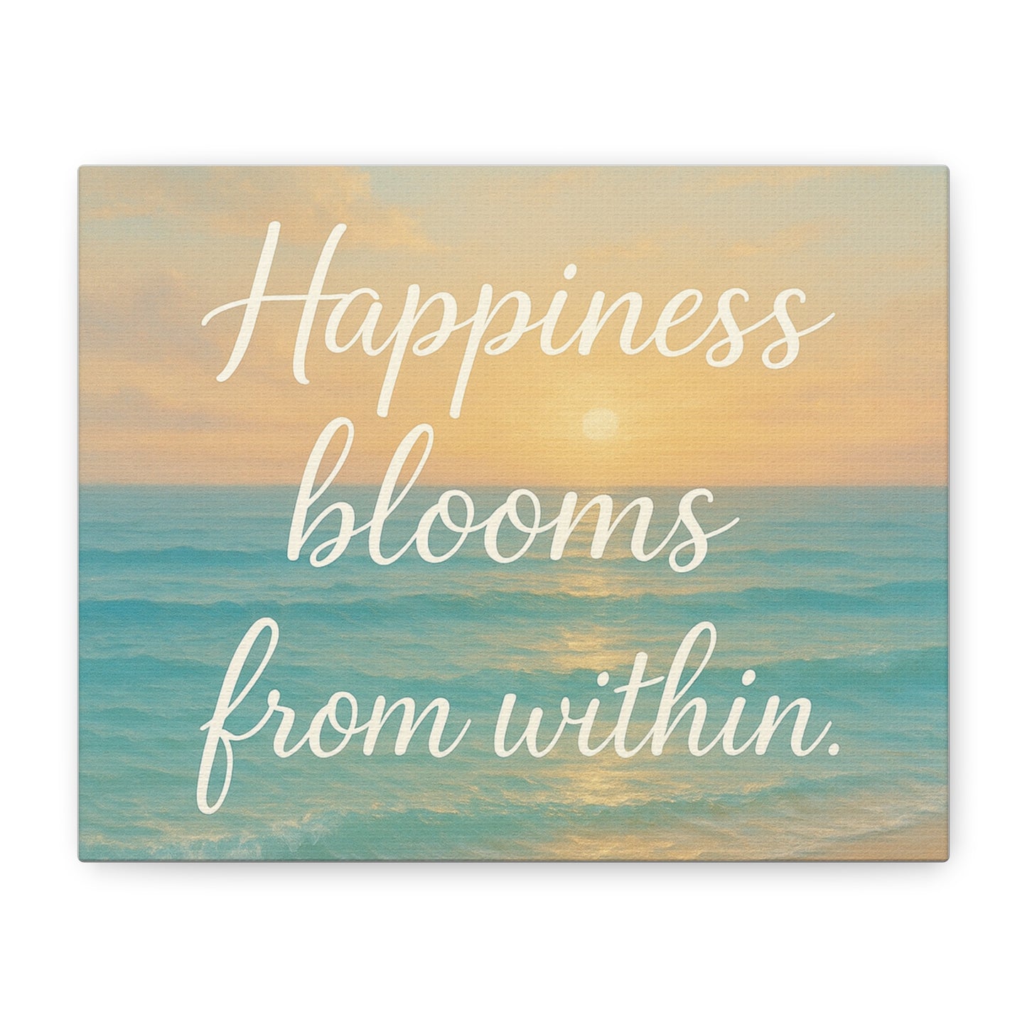 Canvas Wall Art — "Happiness Blooms From Within" Beach Sunset, Wall Art, Home Decor