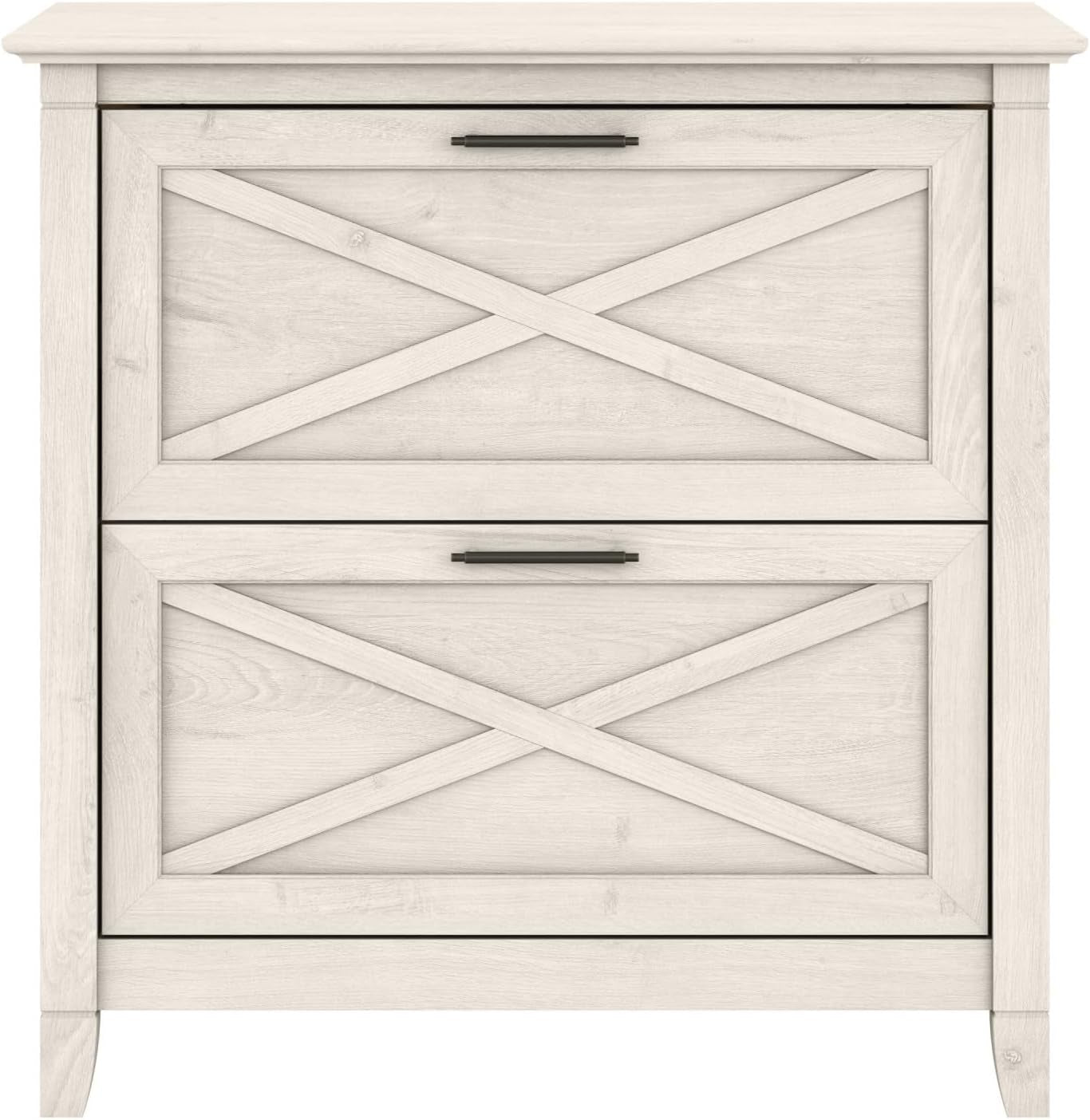 Bush Furniture Key West 2 Drawer Lateral File Cabinet in Linen White