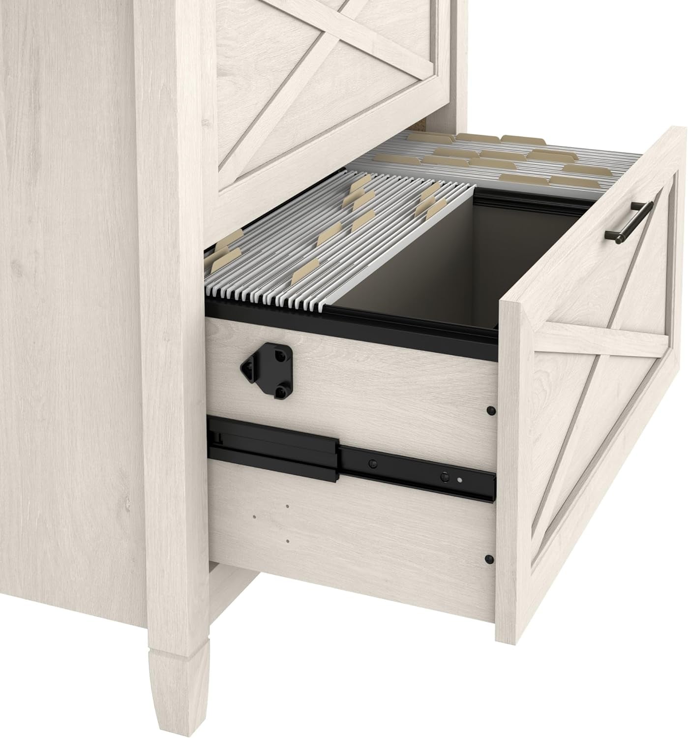 Bush Furniture Key West 2 Drawer Lateral File Cabinet in Linen White