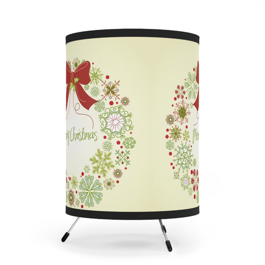 Tripod Lamp, Merry Christmas High-Res Printed Shade, US\CA plug, Holiday Decor, Festive Lighting, Christmas Gift, Home Decoration, Xmas Lamp
