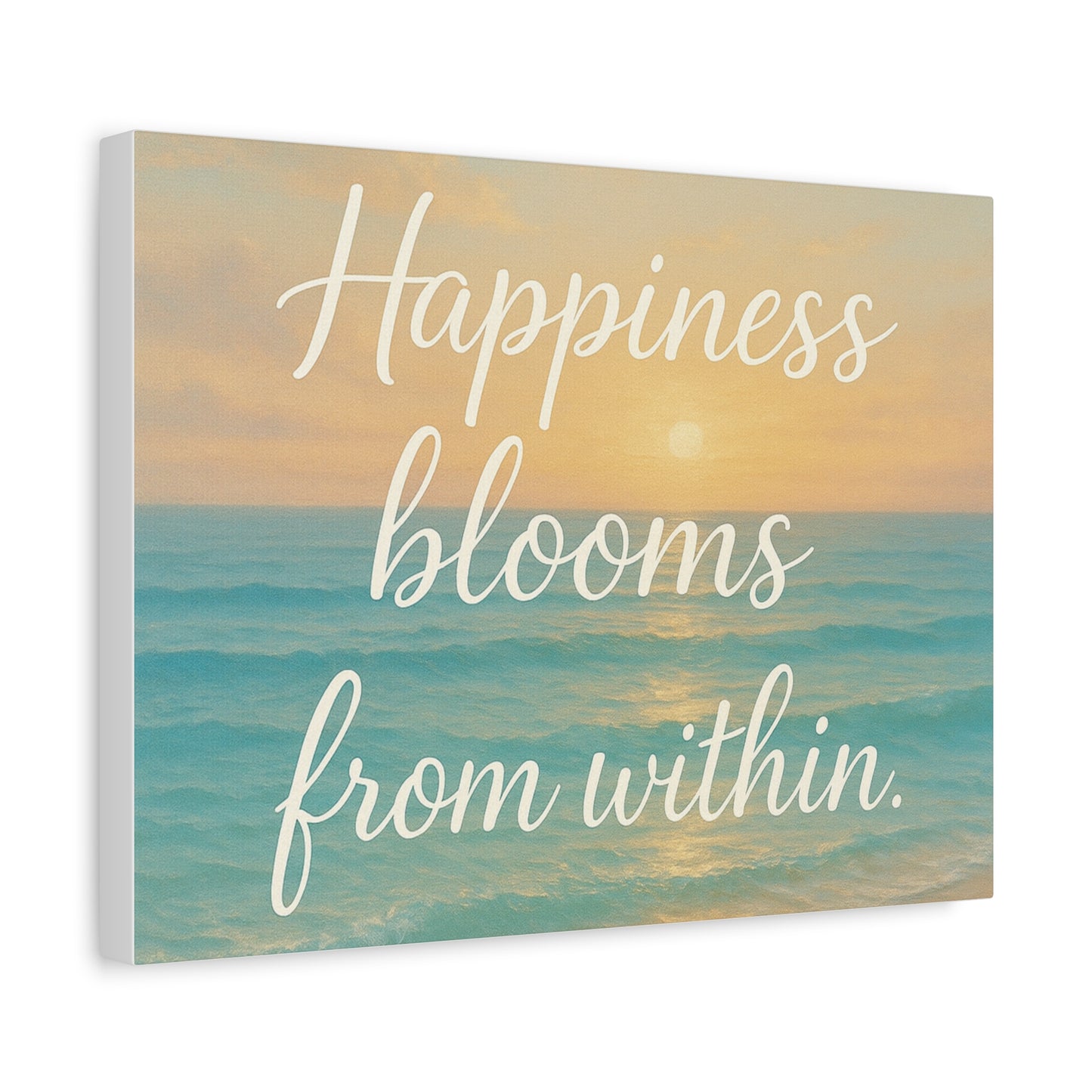 Canvas Wall Art — "Happiness Blooms From Within" Beach Sunset, Wall Art, Home Decor