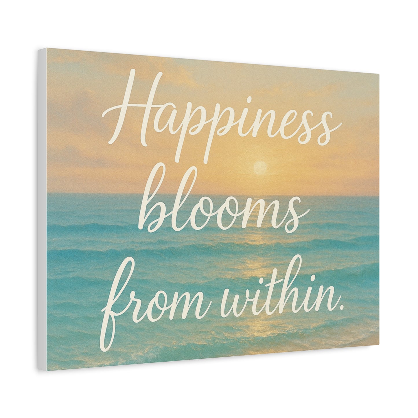 Canvas Wall Art — "Happiness Blooms From Within" Beach Sunset, Wall Art, Home Decor