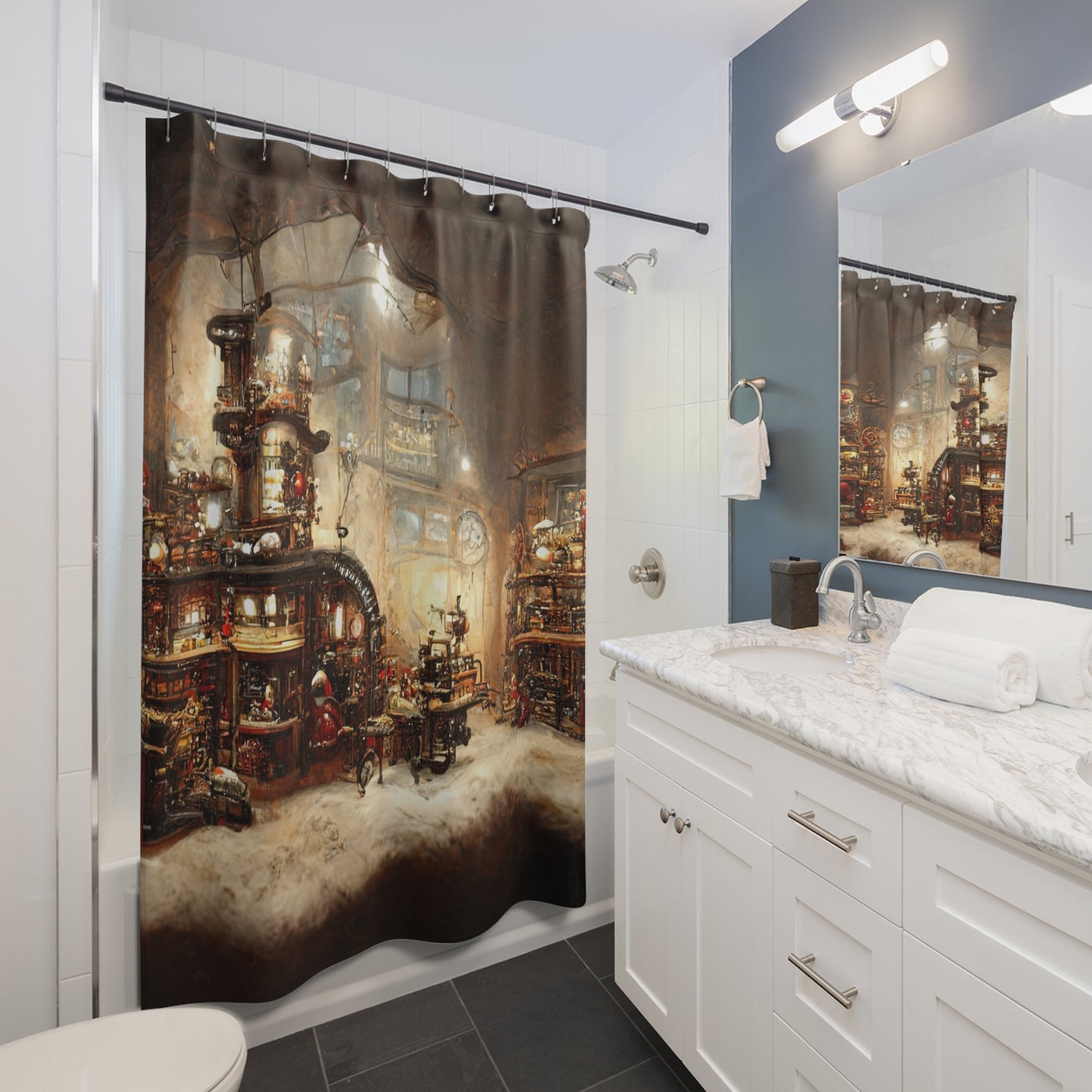 Christmas Story Shower Curtains,  Festive Holiday Home Decor, Winter Bathroom Accessories, Xmas Decorations, Seasonal Bath Curtain