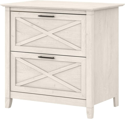 Bush Furniture Key West 2 Drawer Lateral File Cabinet in Linen White